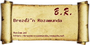 Brezán Rozamunda névjegykártya